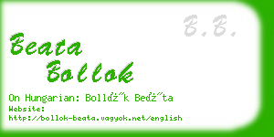 beata bollok business card